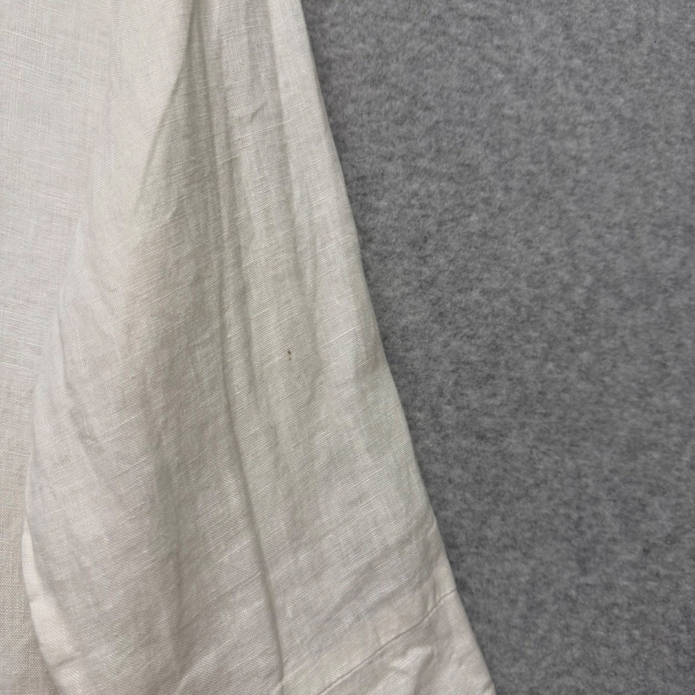 Boho Chic Linen Tunic Women XL White 3/4 Sleeve Relaxed Top Lagenlook Minimalist - Picture 7 of 14